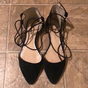 Jessica Simpson lace up black flats